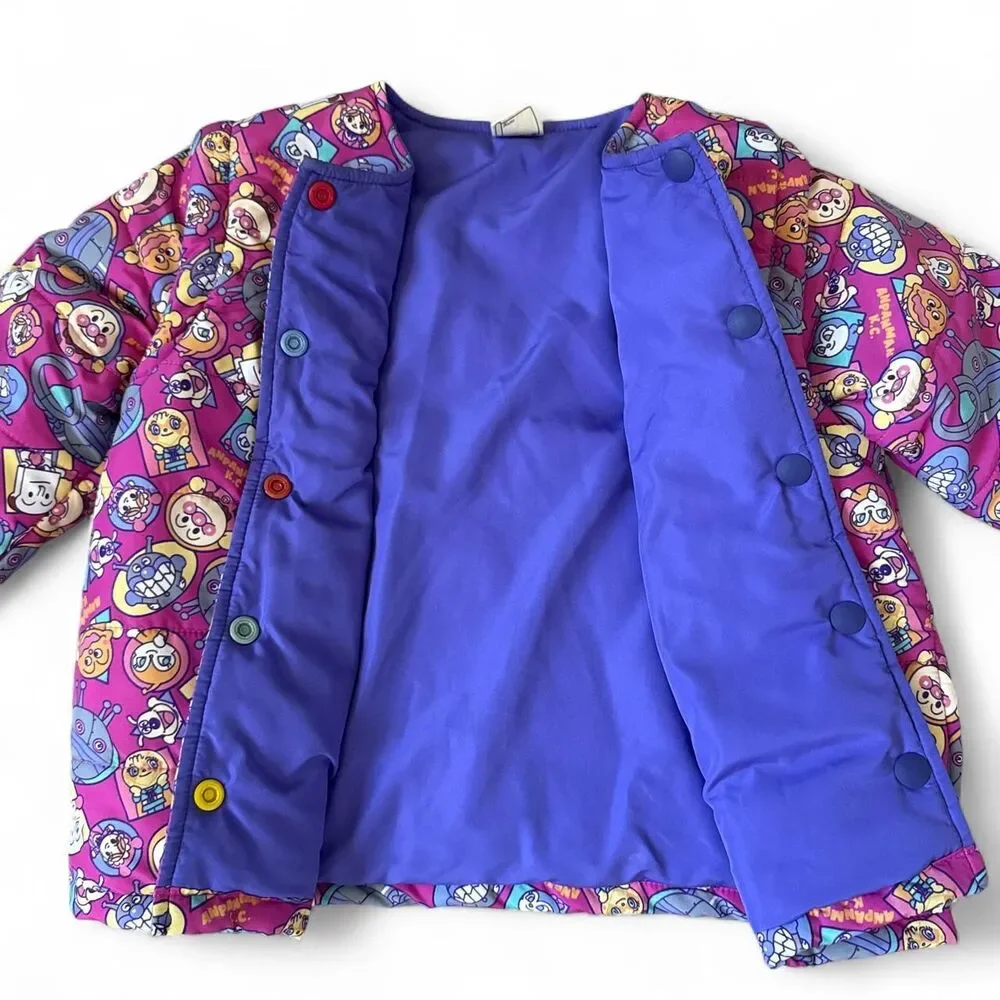 Anpanman Kids Collection Reversible Puffer Jacket Vest Set Size 100cm (4T) Japan